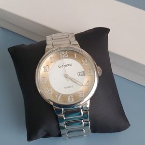 Geneva stainless steel overside women's watch